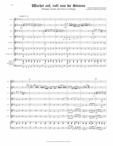 Sleepers Awake Wachet Auf For Flute Choir Page 2