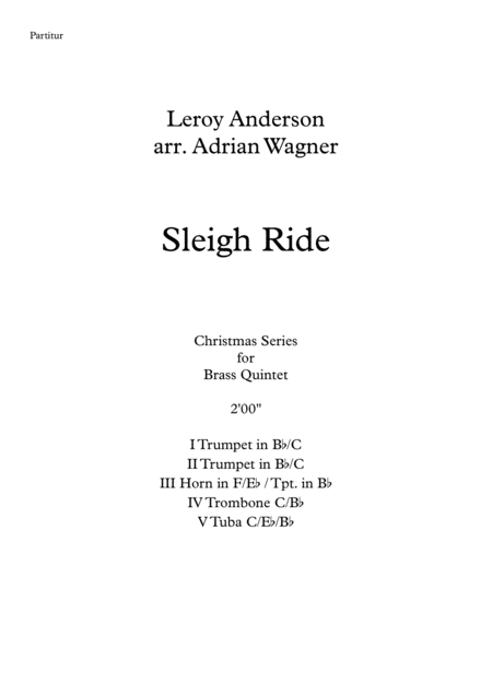 Sleigh Ride Leroy Anderson Brass Quintet Arr Adrian Wagner Page 2