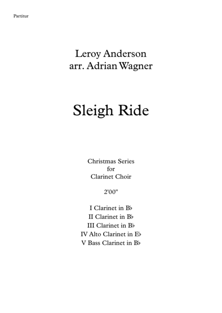 Sleigh Ride Leroy Anderson Clarinet Choir Arr Adrian Wagner Page 2