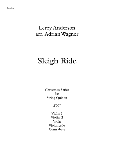 Sleigh Ride Leroy Anderson String Quintet Arr Adrian Wagner Page 2