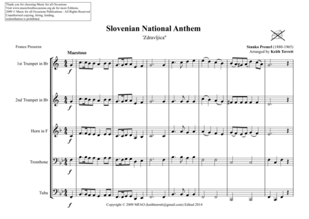 Slovenian National Anthem For Brass Quintet Page 2