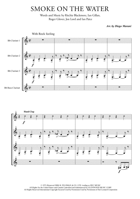 Smoke On The Water For Clarinet Quartet Page 2