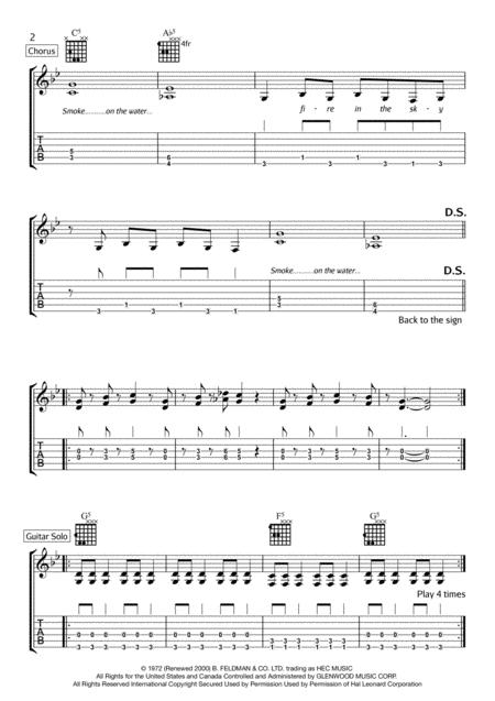 Smoke On The Water Grade 1 Guitar Page 2