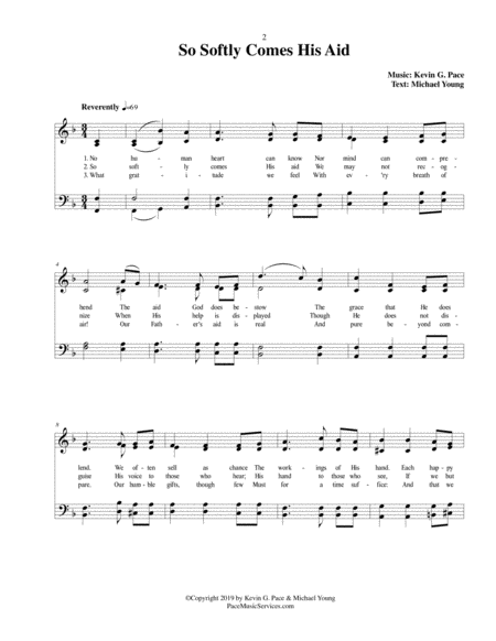 So Softly Comes His Aid An Original Hymn Page 2