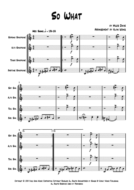 So What Saxophone Quartet Page 2