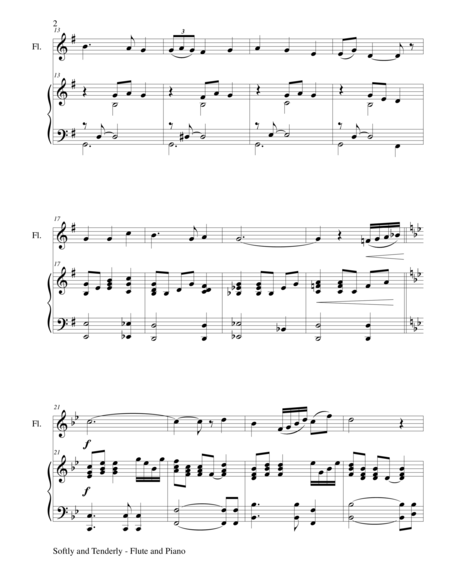 Softly And Tenderly Duet Flute And Piano Score And Parts Page 2