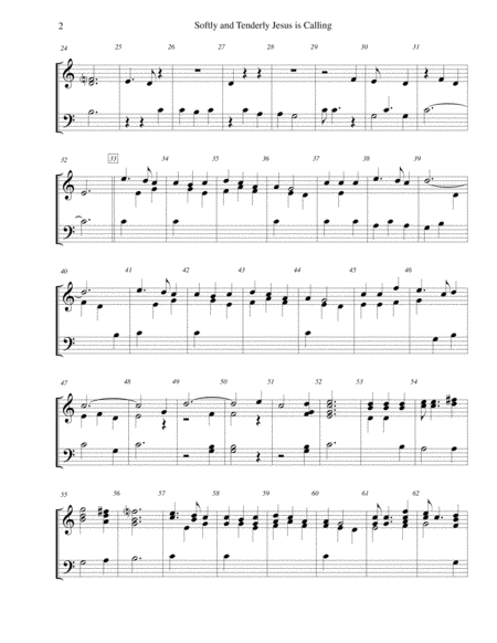 Softly And Tenderly Jesus Is Calling For 2 Octave Handbell Choir Page 2