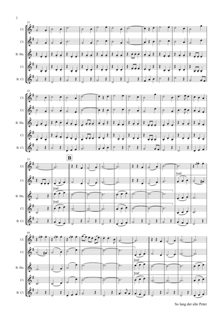 Solang Der Alte Peter Munich City Anthem Clarinet Quartet Page 2