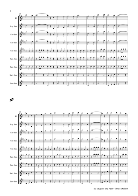 Solang Der Alte Peter Munich City Anthem Saxophone Quintet Page 2