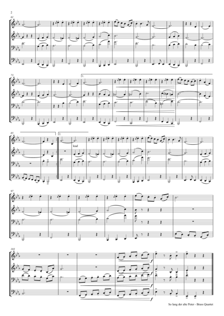 Solang Der Alte Peter Oktoberfest Munich City Anthem Brass Quartet Page 2