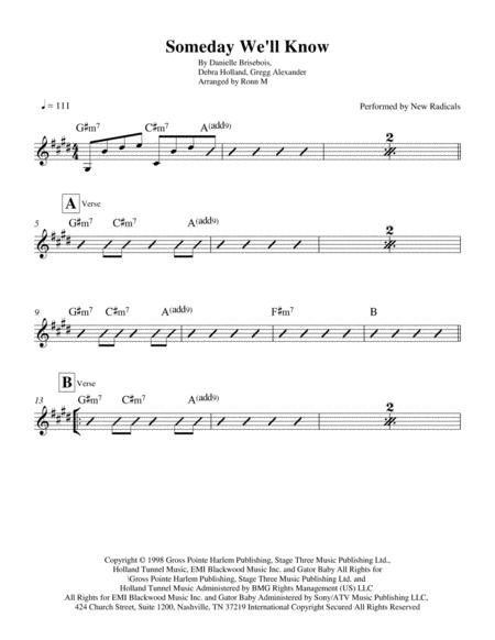 Someday We Will Know Lead Sheet Performed By New Radicals Page 2