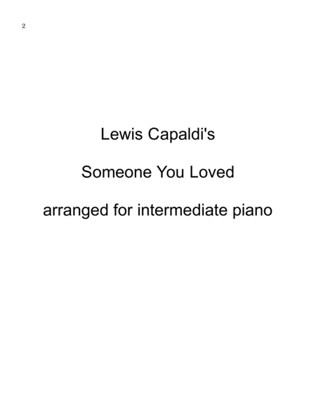 Someone You Loved Arranged For Intermediate Piano In Db Page 2