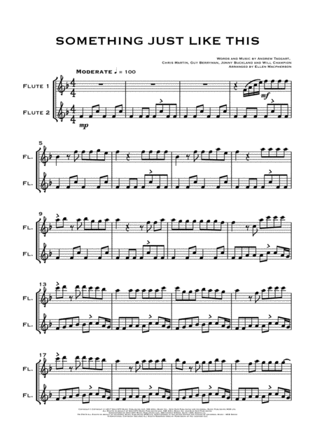 Something Just Like This Flute Duet Page 2