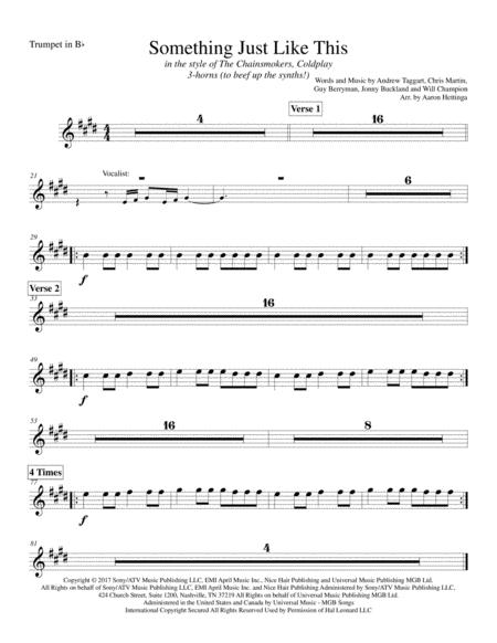 Something Just Like This Horn Chart Add 3 Horns To Live Performance Page 2