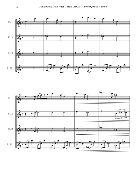 Somewhere From West Side Story For Flute Quartet Page 2