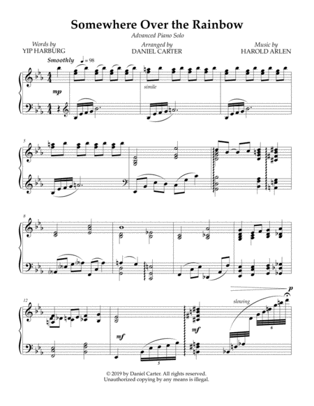 Somewhere Over The Rainbow Jazz Piano Solo Page 2