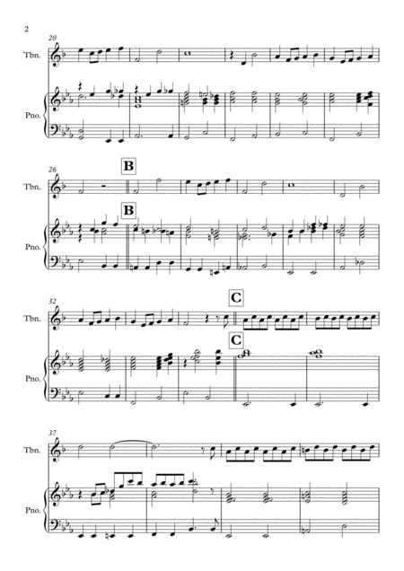 Somewhere Over The Rainbow Solo For Trombone Piano In Eb Major Treble Clef Version Page 2