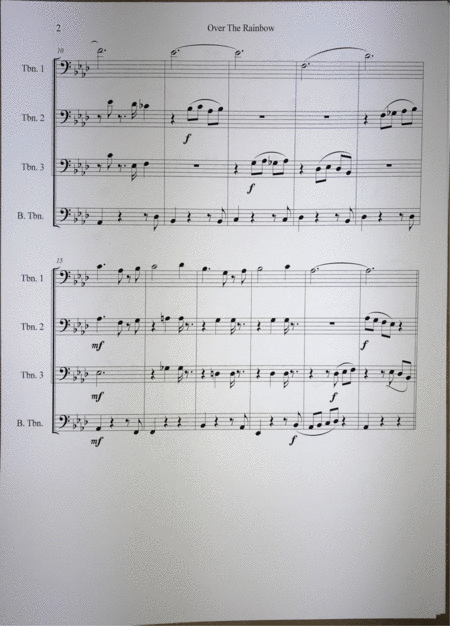 Somewhere Over The Rainbow Trombone Quartet Page 2