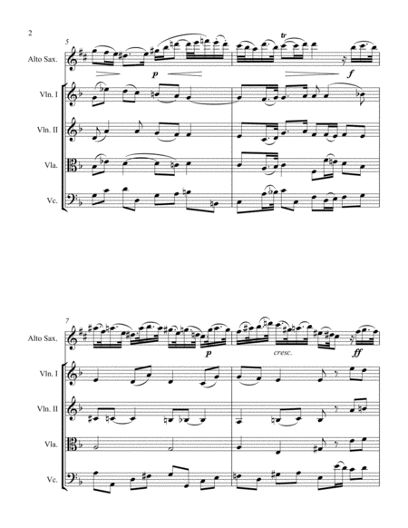 Sonata 1 Movement 1 In D Minor For Alto Sax And String Quartet Page 2