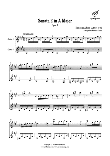 Sonata 2 In A Major Page 2