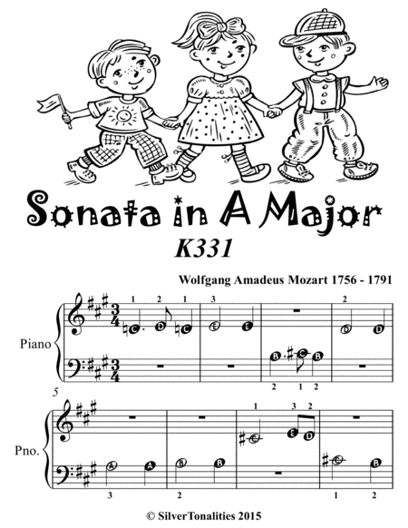 Sonata In A Major K331 Beginner Piano Sheet Music Tadpole Edition Page 2