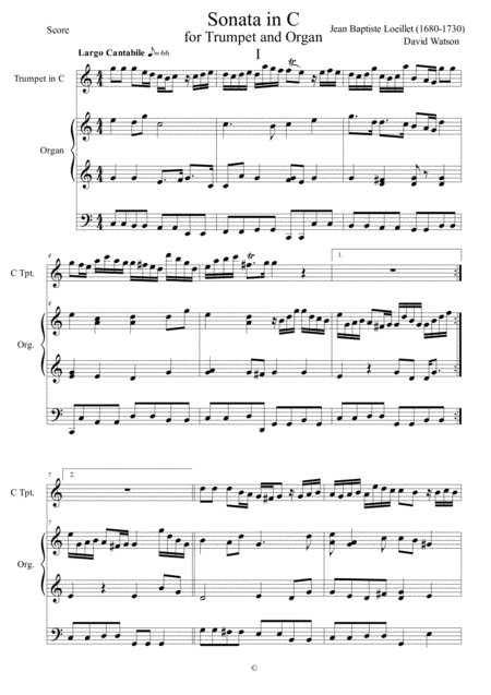 Sonata In C For Trumpet And Organ Page 2