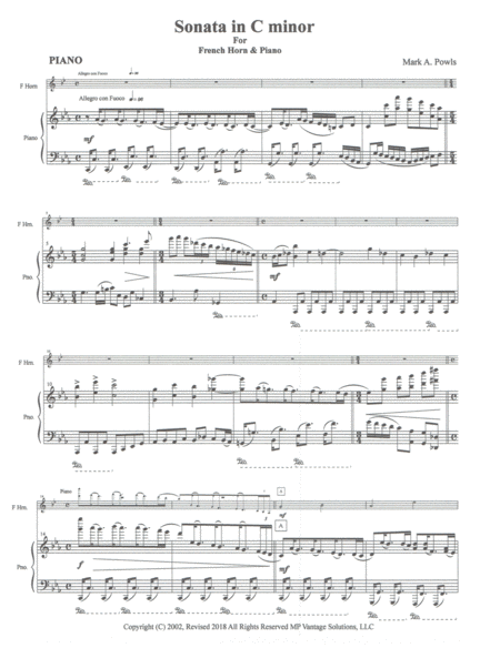 Sonata In C Minor For French Horn And Piano Page 2