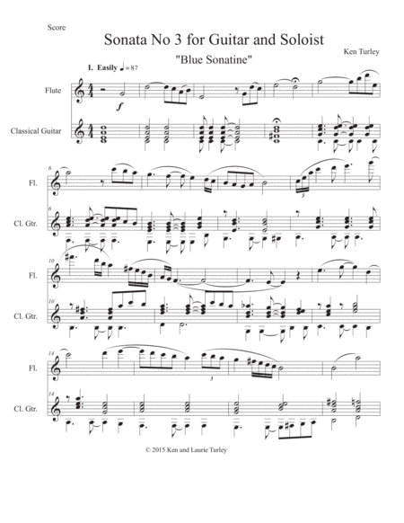 Sonata No 3 For Guitar And Flute Violin Blue Sonatine Page 2