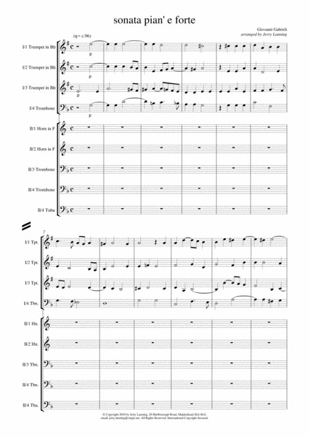 Sonata Pian E Forte By Giovanni Gabrieli Arranged For Brass Page 2