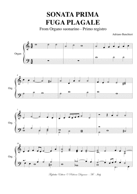 Sonata Prima Fuga Plagale Banchieri For Organ Page 2