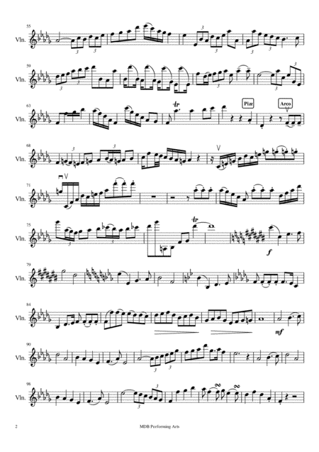 Sonate For Violin And Piano Movement 2 Violin Score Page 2