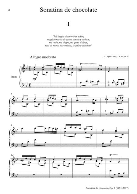 Sonatina De Chocolate Op 3 Para Piano 2017 I Allegro Moderato Page 2