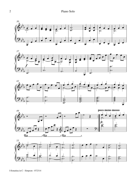 Sonatina In C For Piano Solo 1st Mvt Page 2