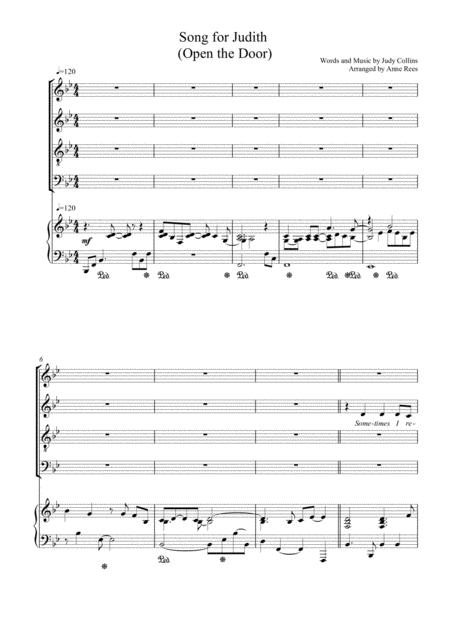 Song For Judith Open The Door Arranged For Satb Page 2