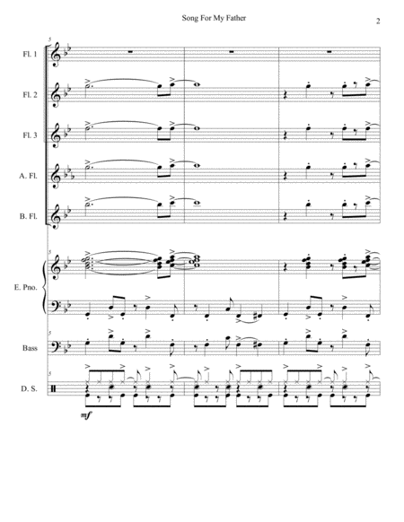 Song For My Father Flute Quintet Page 2