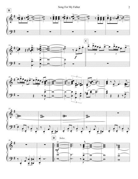 Song For My Father Strings Electric Piano Page 2