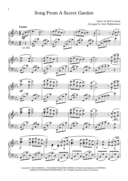 Song From A Secret Garden Piano Page 2