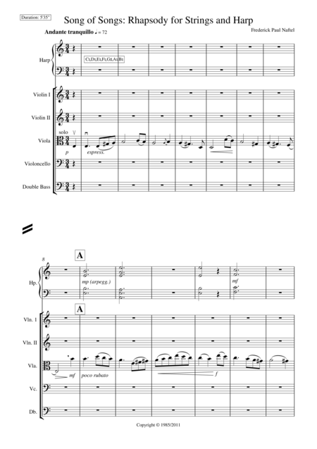 Song Of Songs Rhapsody For Strings And Harp Page 2