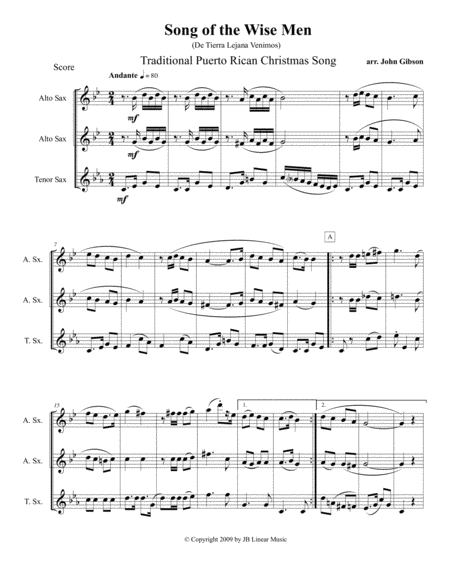 Song Of The Wise Men Sax Trio Page 2