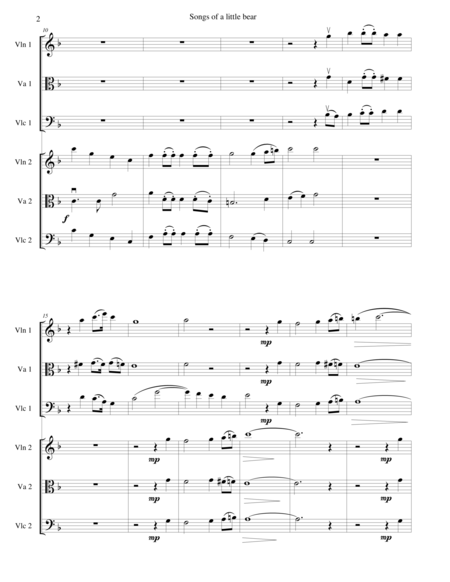 Songs Of A Little Bear For String Sextet Based On Winnie The Pooh Page 2