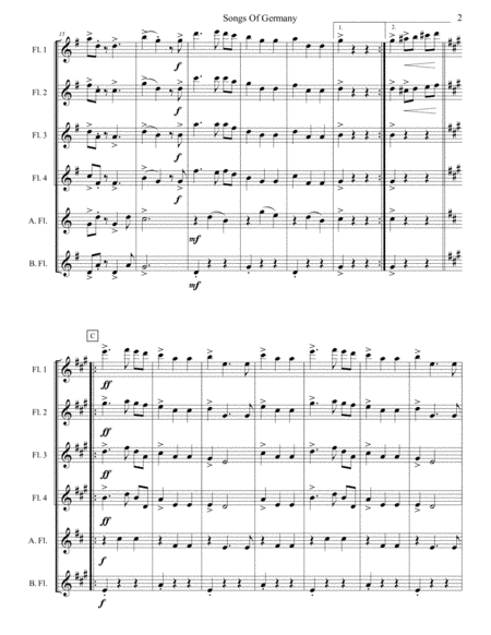 Songs Of Germany Flute Choir Page 2