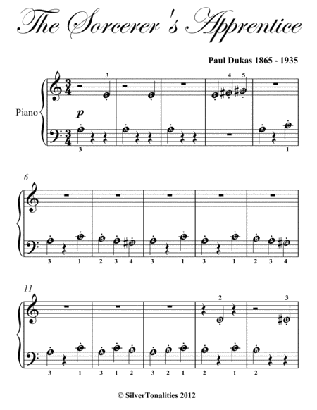 Sorcerers Apprentice Beginner Piano Sheet Music Page 2