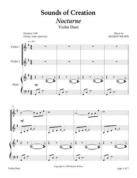 Sounds Of Creation Nocturne Violin Duet With Piano Page 2