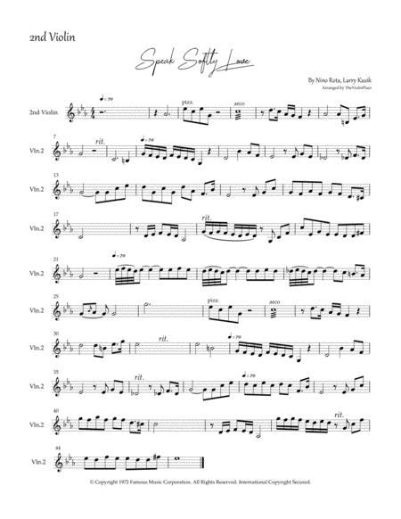 Speak Softly Love From The Godfather Arranged For String Quartet Page 2