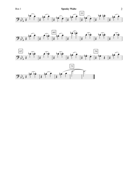 Spooky Waltz From Three Dances For Halloween Bassoon 1 Part Page 2
