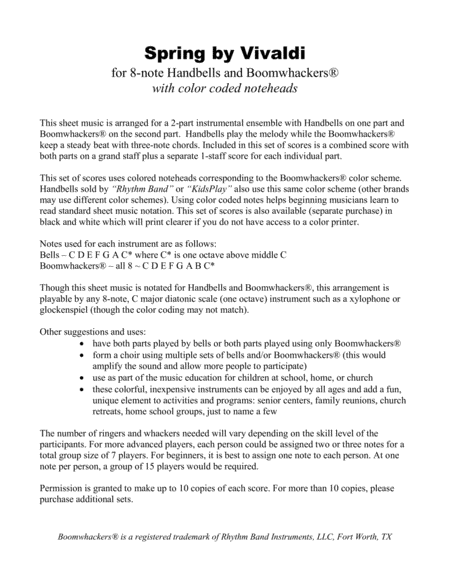 Spring For 8 Note Bells And Boomwhackers With Color Coded Notes Page 2