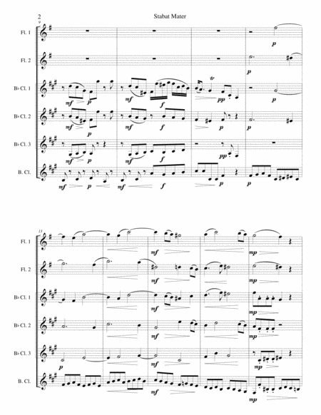 Stabat Mater For 2 Flutes And Clarinet Quartet Page 2