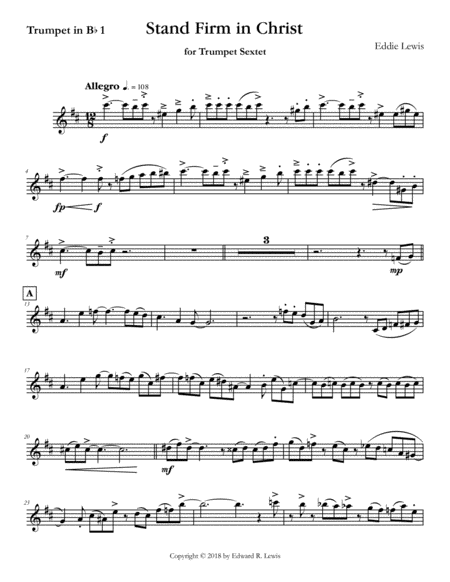 Stand Firm In Christ For Trumpet Sextet By Eddie Lewis Page 2