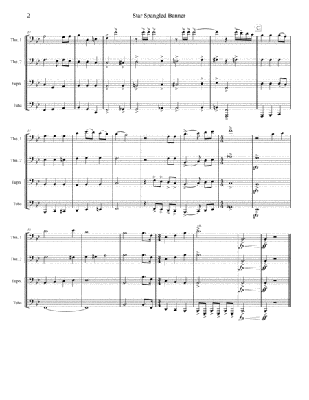 Star Spangled Banner Low Brass Quartet Page 2