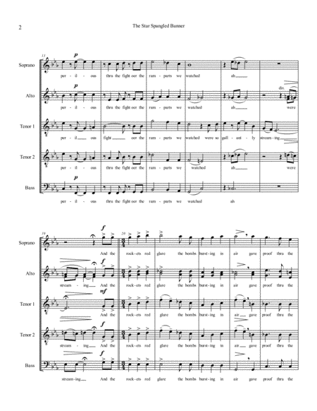 Star Spangled Banner Satb Sattb Page 2